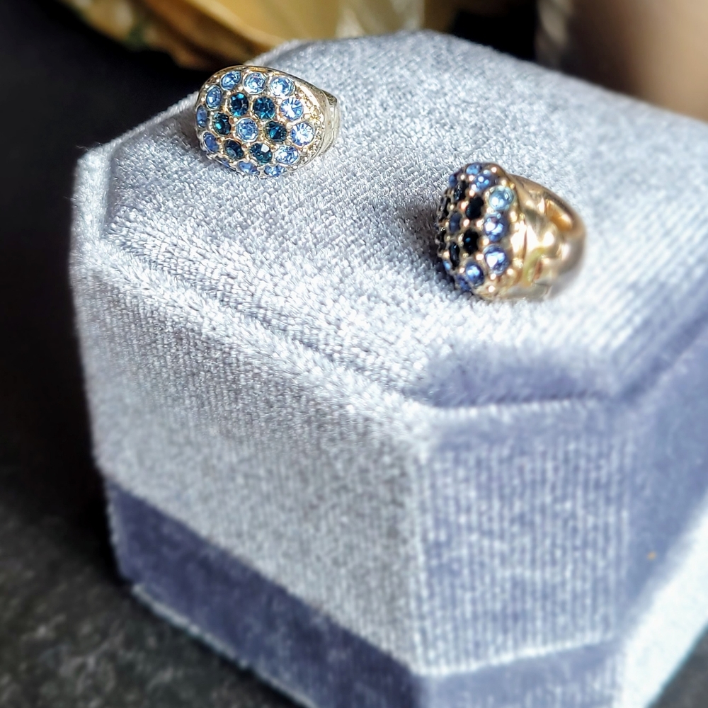 Blue Crystal Magnetic Earrings